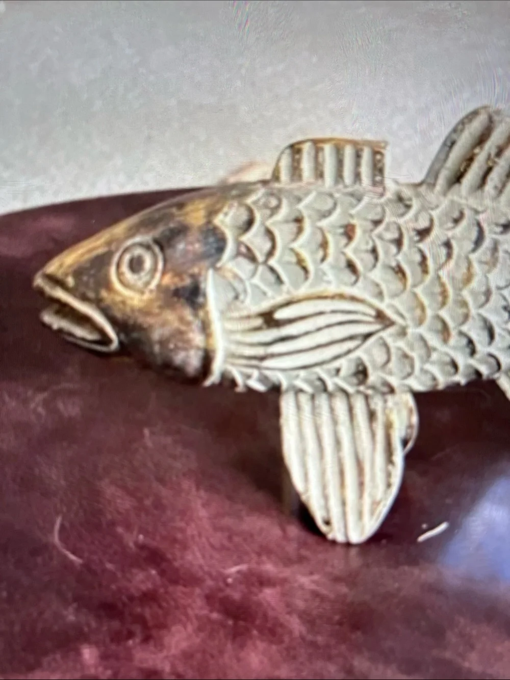 Decorative Ceramic Fish Figurine - wood